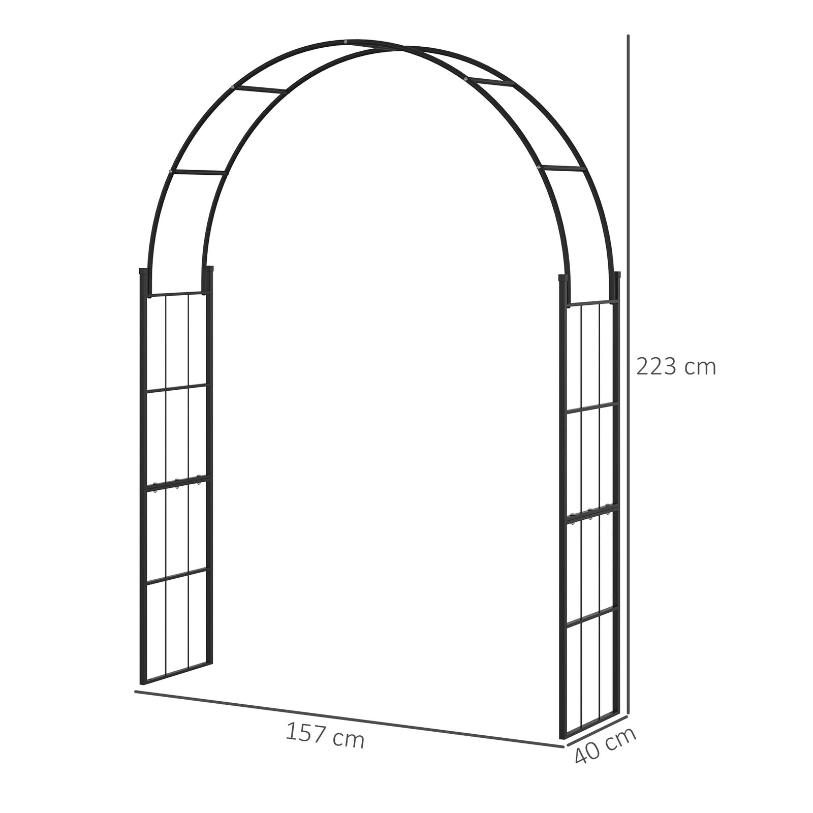 223cm Garden Arch Trellis, Outdoor Wedding Arbor for Ceremony for Clim
