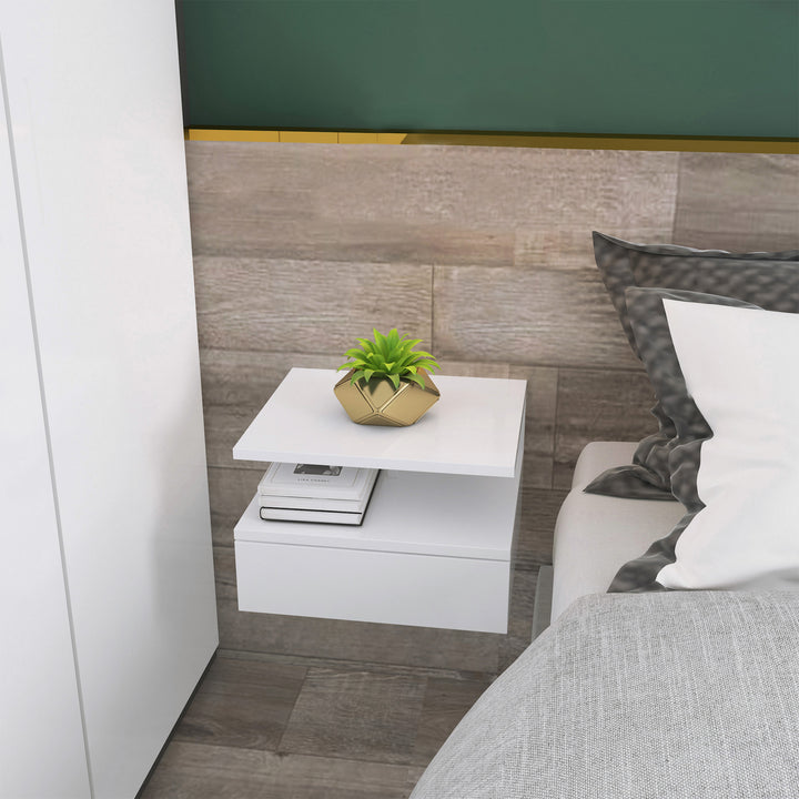 MCL Set of Two Floating Bedside Tables - White