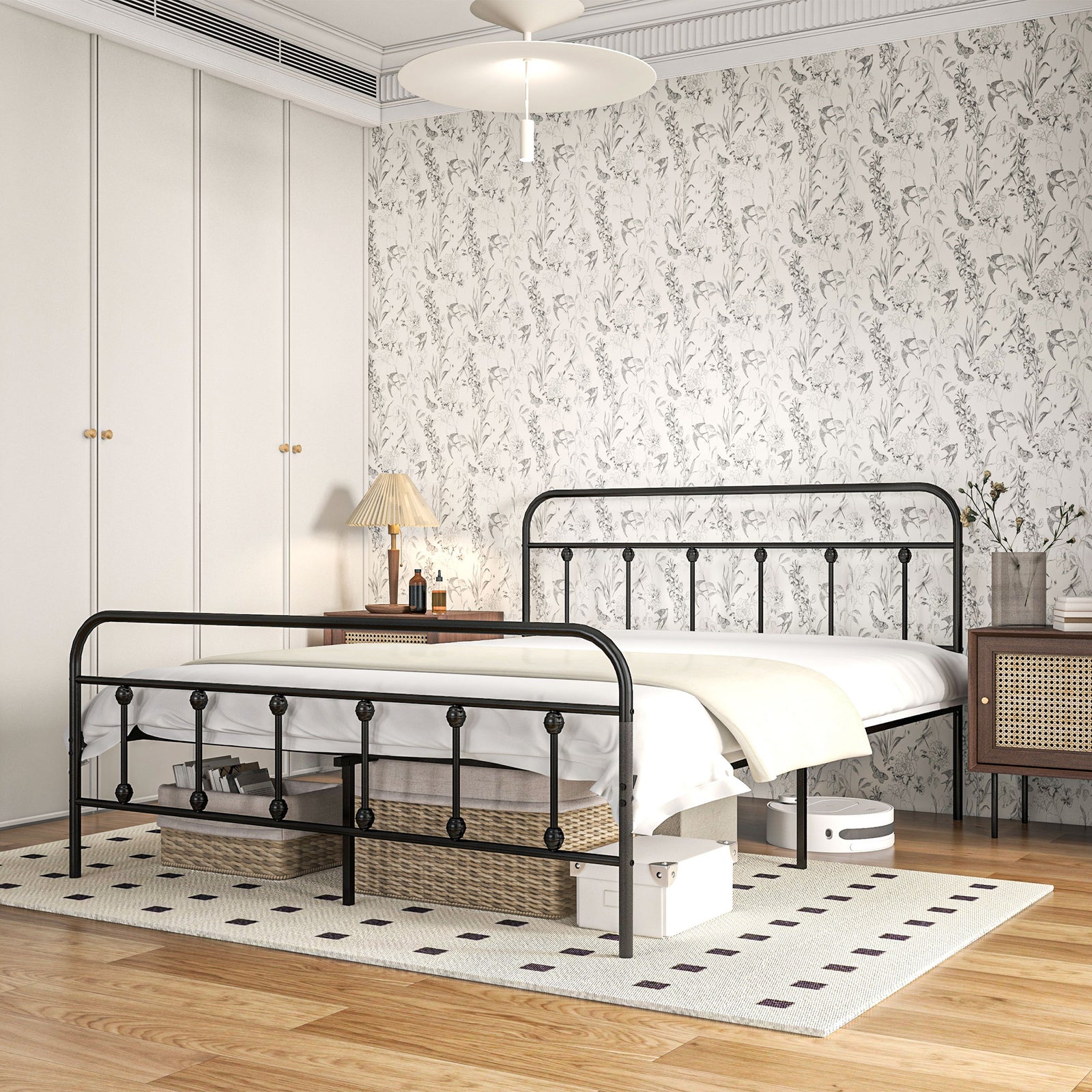 Double Minimalistic Metal Bed Frame - Black