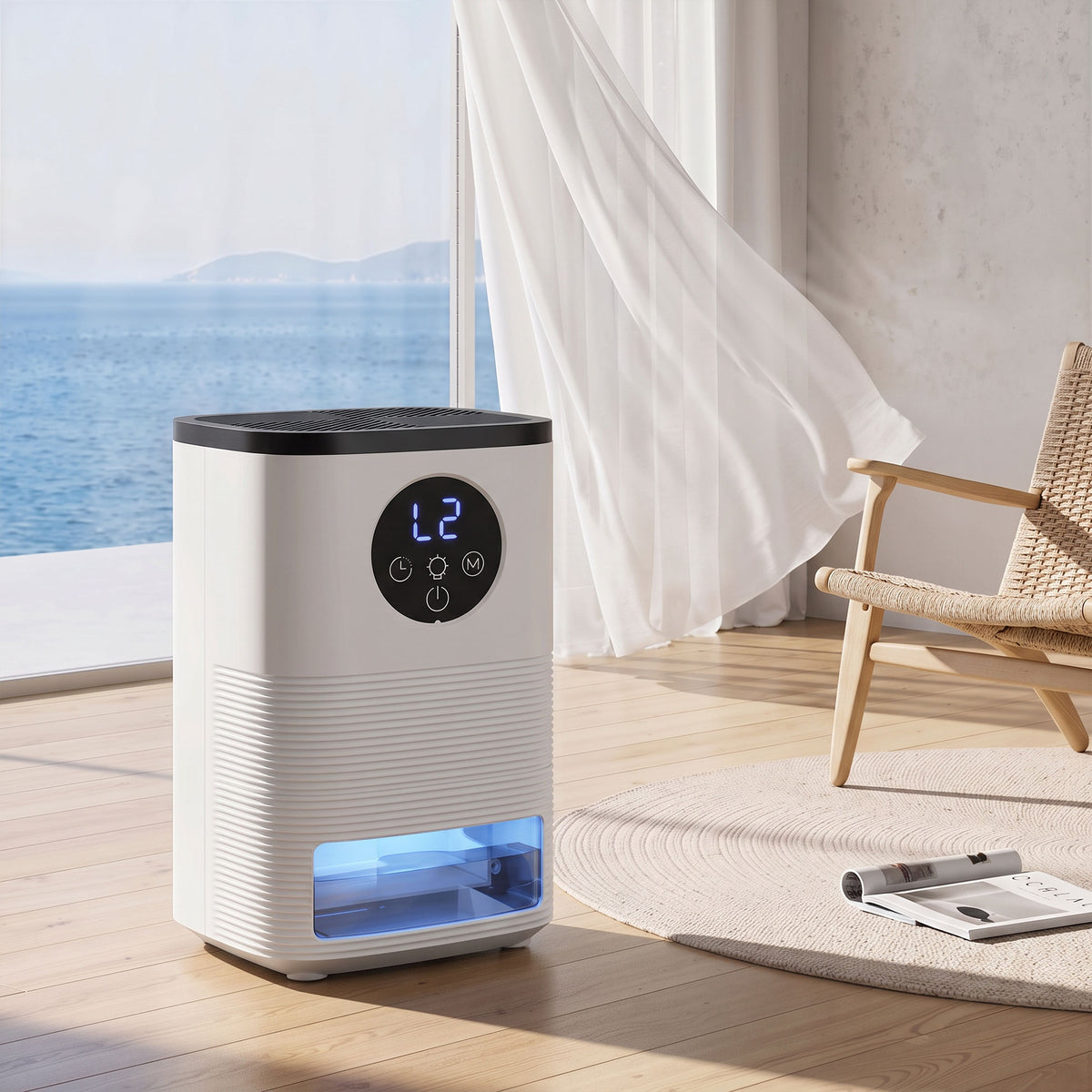 300mL/Day Small Dehumidifier, RGB Mood Lights, Continuous Drainage - view 2