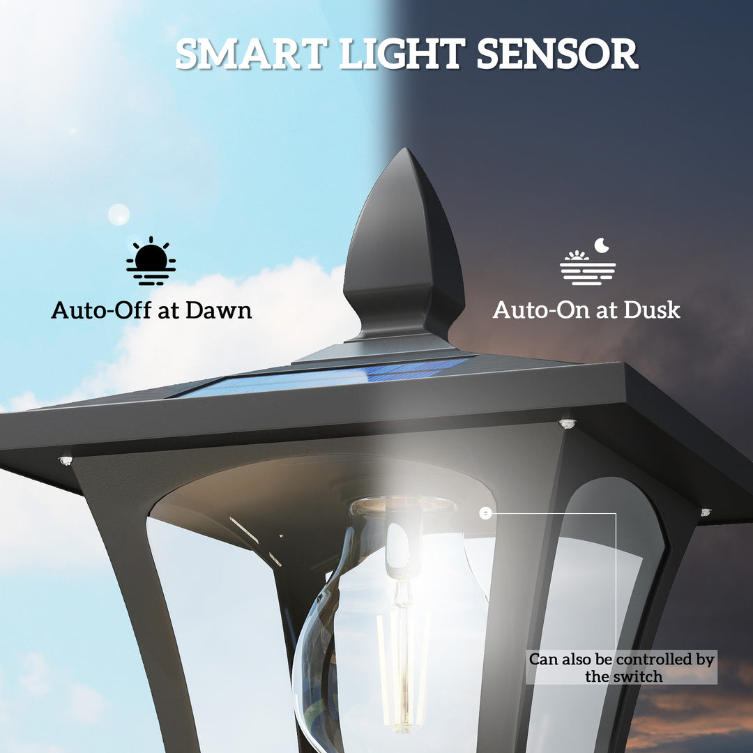 Garden Solar Lamp Post Light, Waterproof LED Solar Light Post with Pla