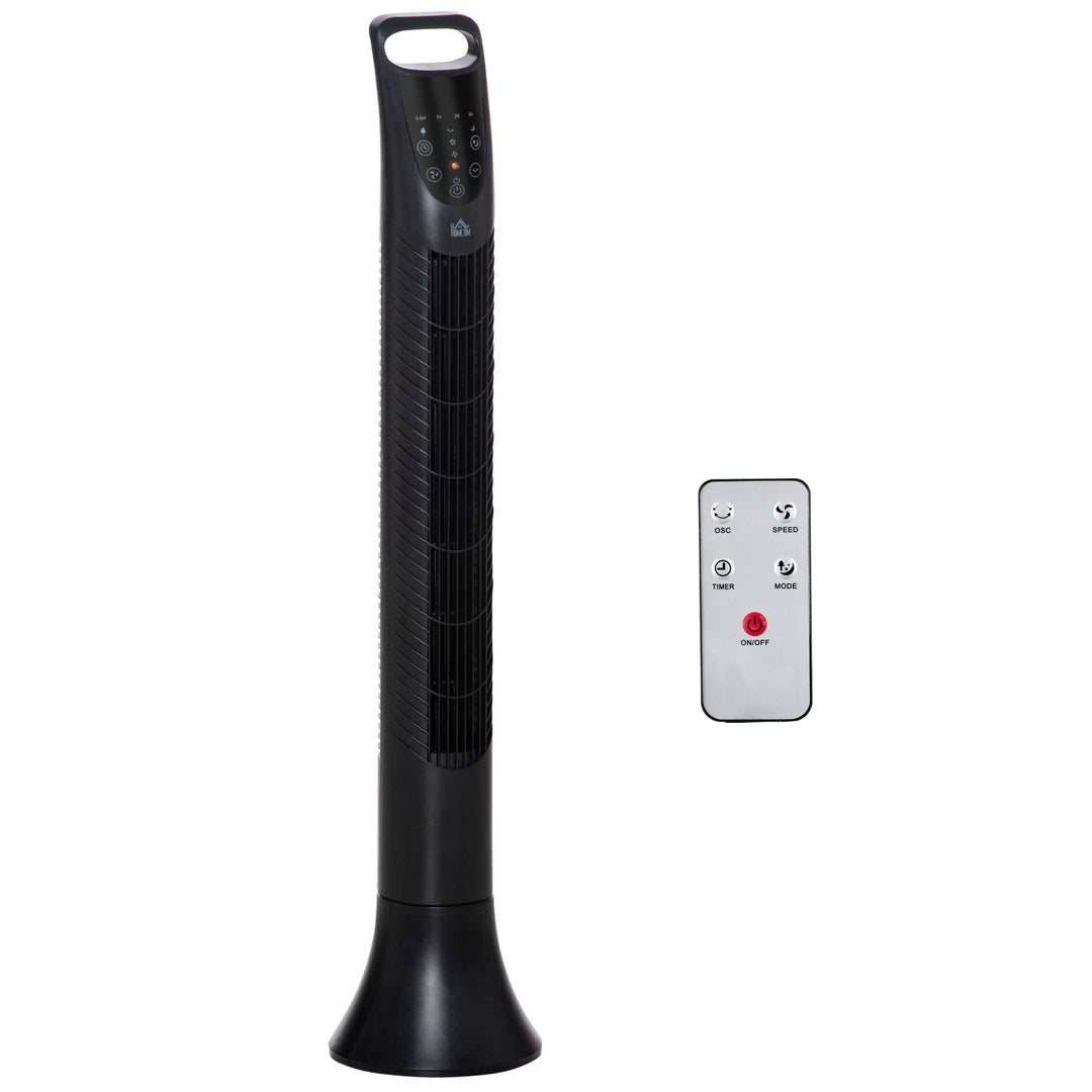 MCL 36'' Freestanding Tower Fan, 3 Speed 3 Mode, 7.5h Timer, 70 Degree Oscillation, LED Panel, 5M Remote Controller, Black