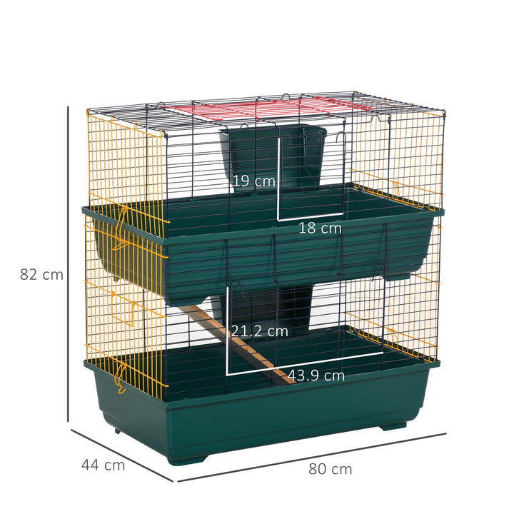 Indoor Rabbit Guinea Pig Cage Small Animal Cage Two Storey 80 x 44 x 82 cm