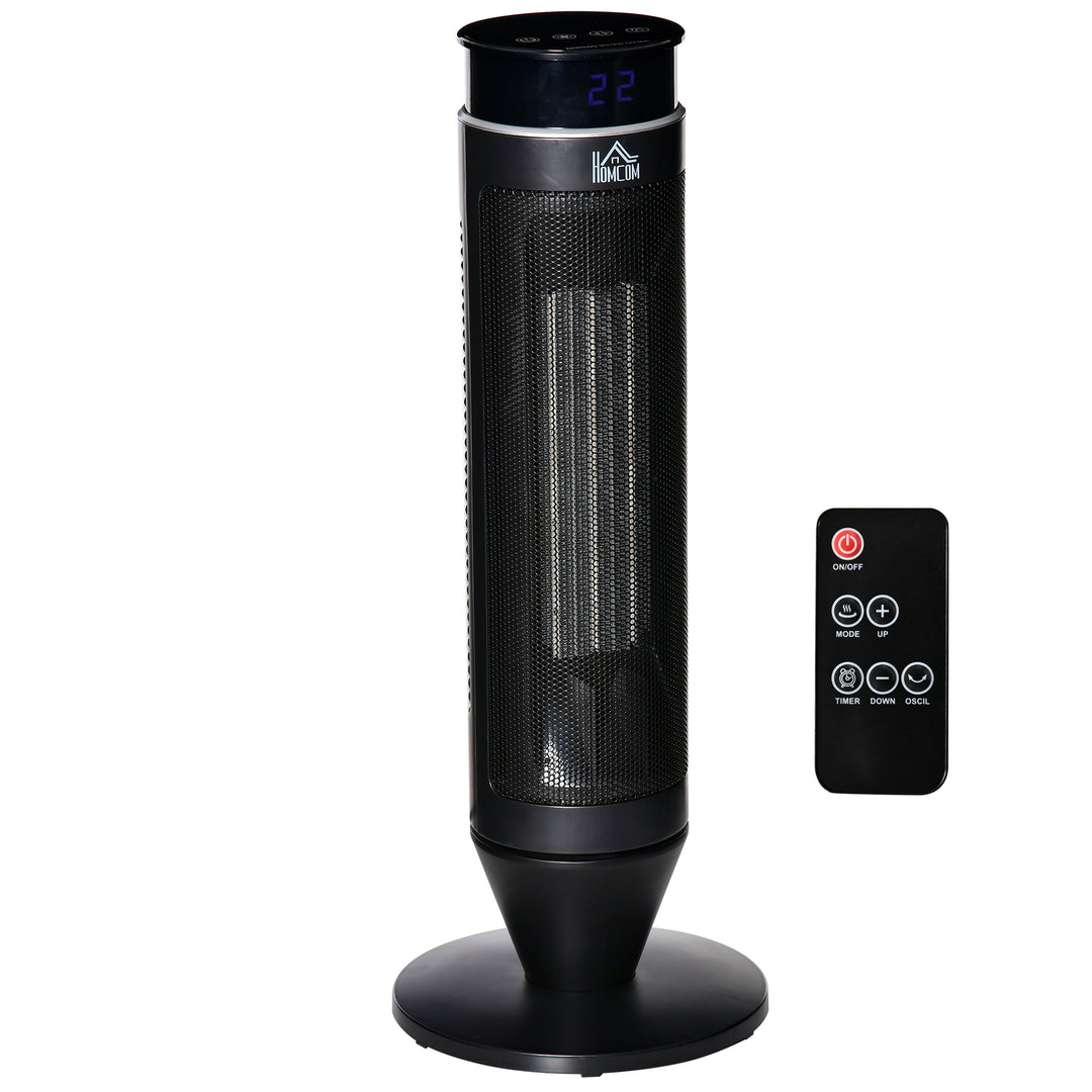 21 Inch Space Heater, 1000W/2000W Ceramic Electric Heater and Fan, Overheating & Tip-Over Protection, 8H Timer, 42° Oscillation, Portable Heater for Home