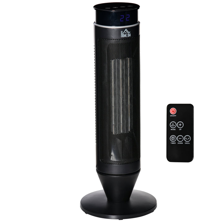 21 Inch Space Heater, 1000W/2000W Ceramic Electric Heater and Fan, Overheating & Tip-Over Protection, 8H Timer, 42° Oscillation, Portable Heater for Home