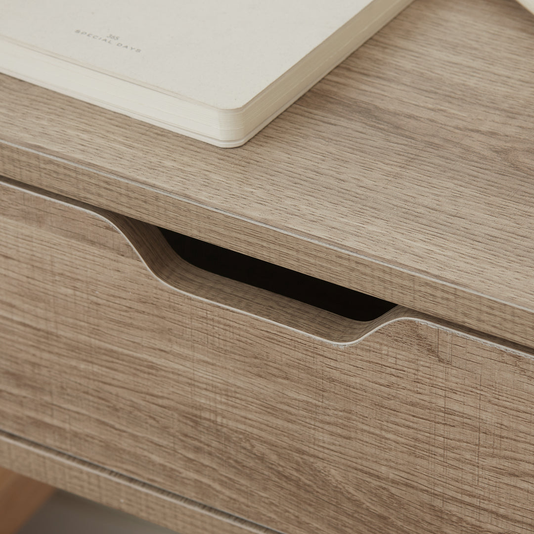 Floating Nightstand Set of 2 Wall Mounted Bedside Table with Storage Drawer for Bedroom, Natural