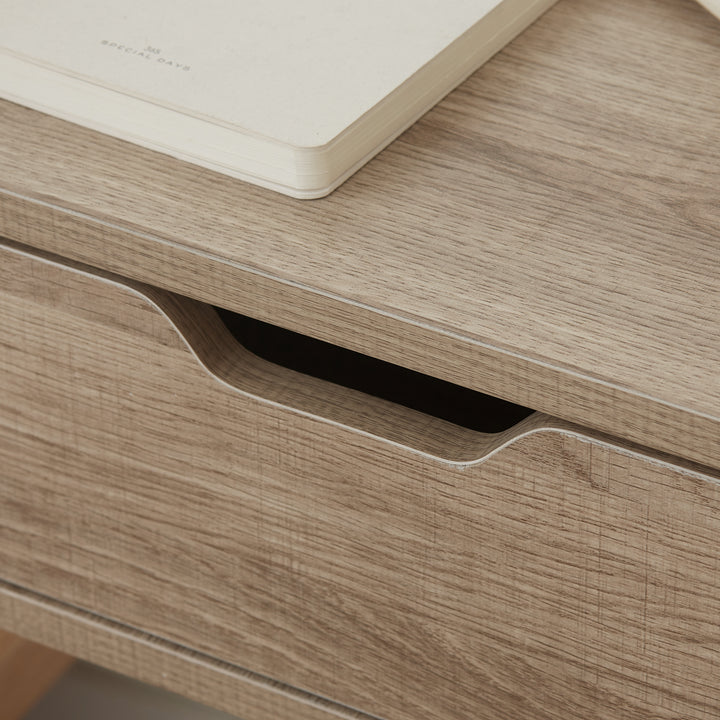 Floating Nightstand Set of 2 Wall Mounted Bedside Table with Storage Drawer for Bedroom, Natural