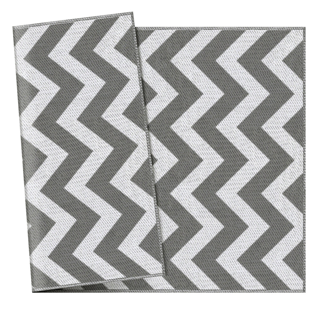 121 x 182 cm(4x6ft) Outdoor Rug Reversible Mat Plastic Straw Rug Portable RV Camping Mat for Garden Deck Picnic Indoor, Light Grey & White