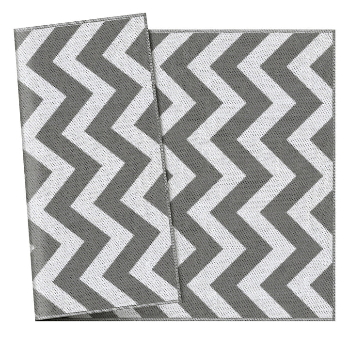121 x 182 cm(4x6ft) Outdoor Rug Reversible Mat Plastic Straw Rug Portable RV Camping Mat for Garden Deck Picnic Indoor, Light Grey & White