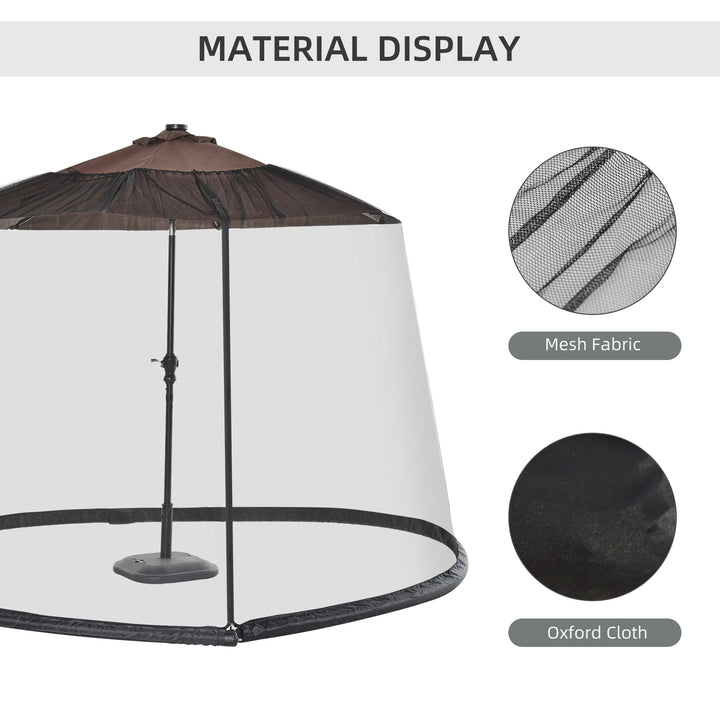 MCL 2.3m Umbrella Table Screen Outdoor Patio Cover Mosquito Insect Net Zipped Door
