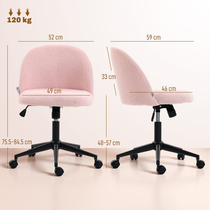 Teddy Fleece Office Chair with Wheels