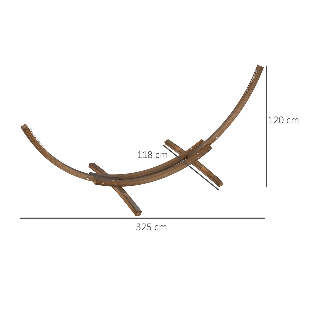 3.25m Wooden Hammock Stand Universal Fit Garden Picnic Camp Accessories, Brown