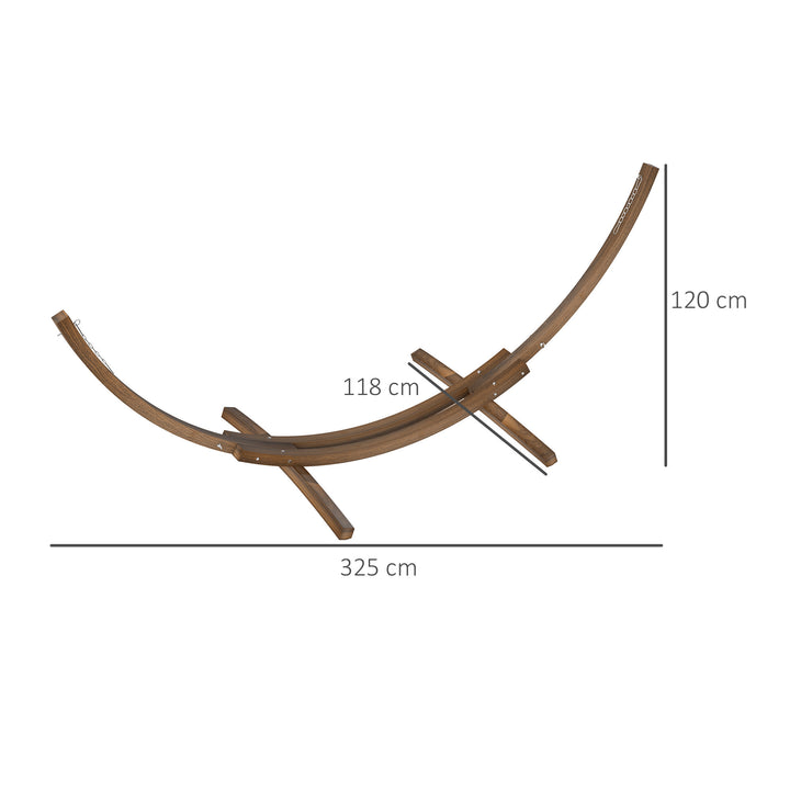 3.25m Wooden Hammock Stand Universal Fit Garden Picnic Camp Accessories, Brown