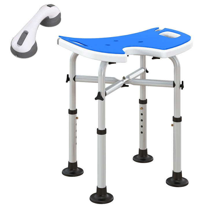 39-51.5cm 'U' Seat Padded Shower Stool - Dark Blue