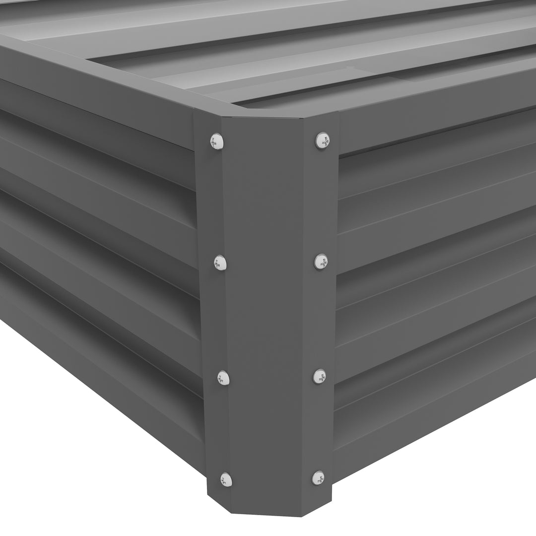 Rectangle Raised Garden Bed Box with Weatherized Steel Frame for Vegetables, Flowers, & Herbs, 120 cm x 60 cm x 30.5 cm, Light Grey
