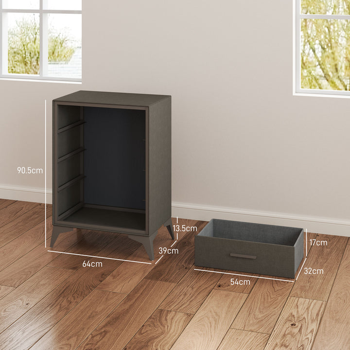 Velvet-Feel Chest of Four Drawers - Brown