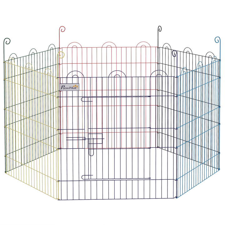 PawHut Pet Playpen: Six-Panel Crate with Door, Versatile for Indoor & Outdoor Use, Easy Assembly | Aosom UK