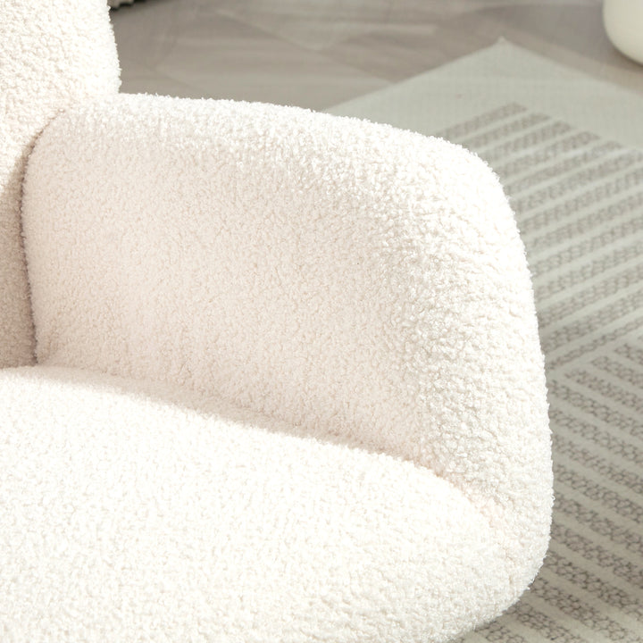 Teddy Fleece Rocking Chair - Cream White