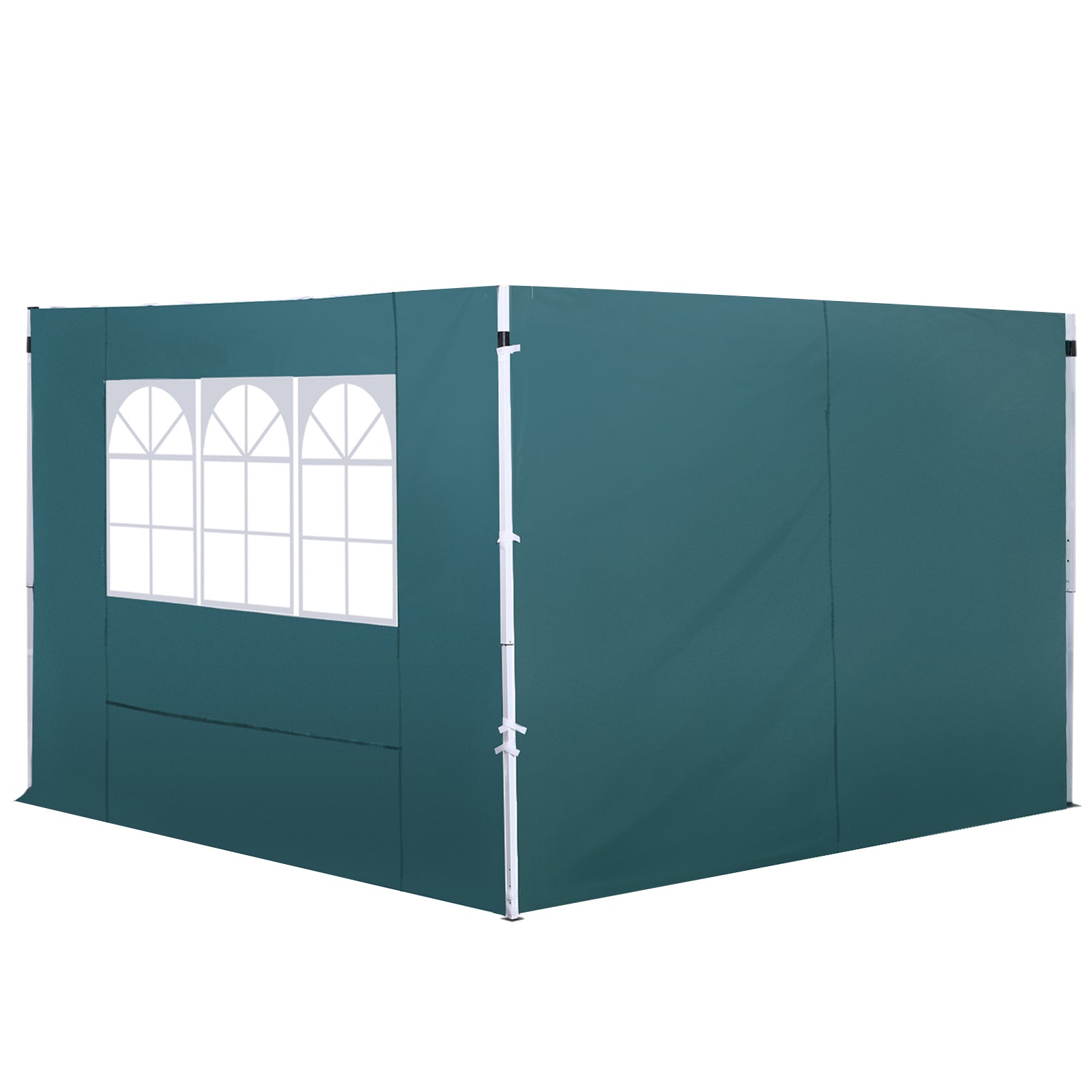 3 Meters Gazebo Replaceable Exchangeable Side Panel Wall Panels Walls With Window, Dark Green