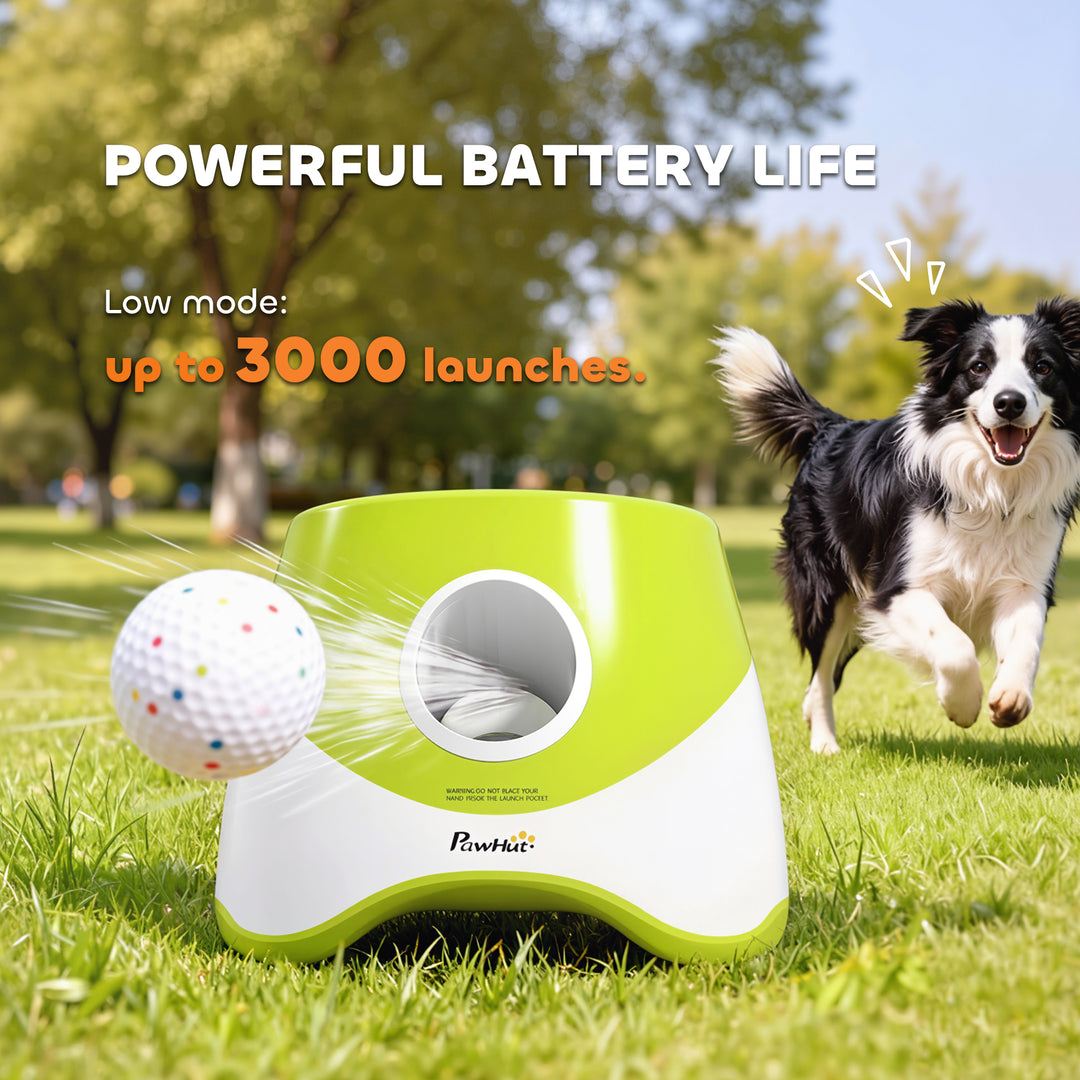 Automatic Dog Ball Launcher with 5 ETPU Balls 2.3", 3 Distance Setting
