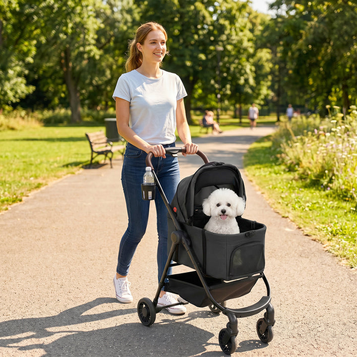 Dog Stroller, 3 in 1 Foldable Pet Stroller for Small Puppy Cat with De