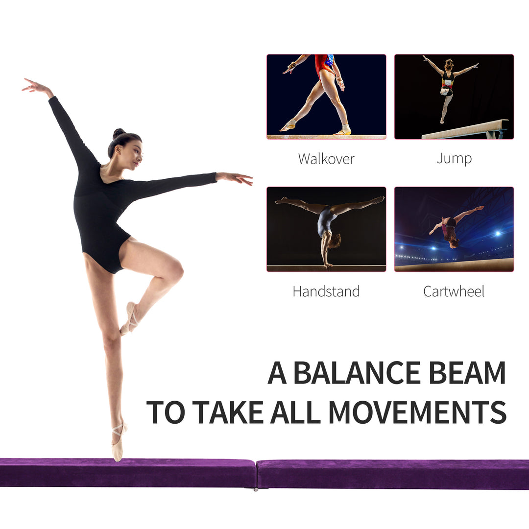 HOMCOM Balance Beam Trainer, 2.1 m-Purple