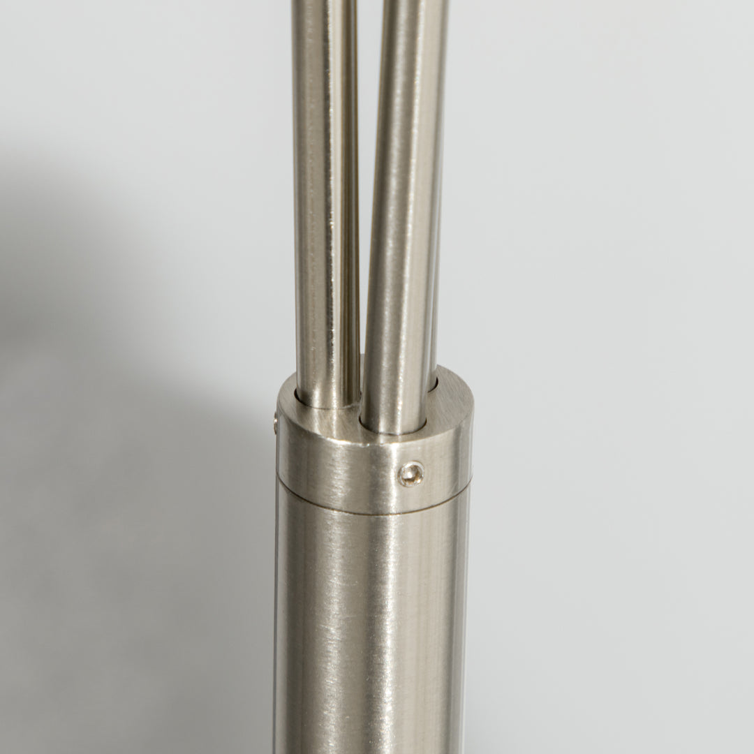 MCL 3-Light Upright Floor Lamps for Living Room, Modern Standing Lamp for Bedroom with Steel Base, Bulb not Included, Silver