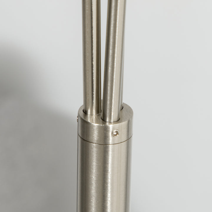 MCL 3-Light Upright Floor Lamps for Living Room, Modern Standing Lamp for Bedroom with Steel Base, Bulb not Included, Silver