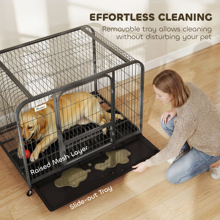 Heavy Duty Dog Crate,116 x 77 x 88 cm, Large Dog Cage for Small to Lar