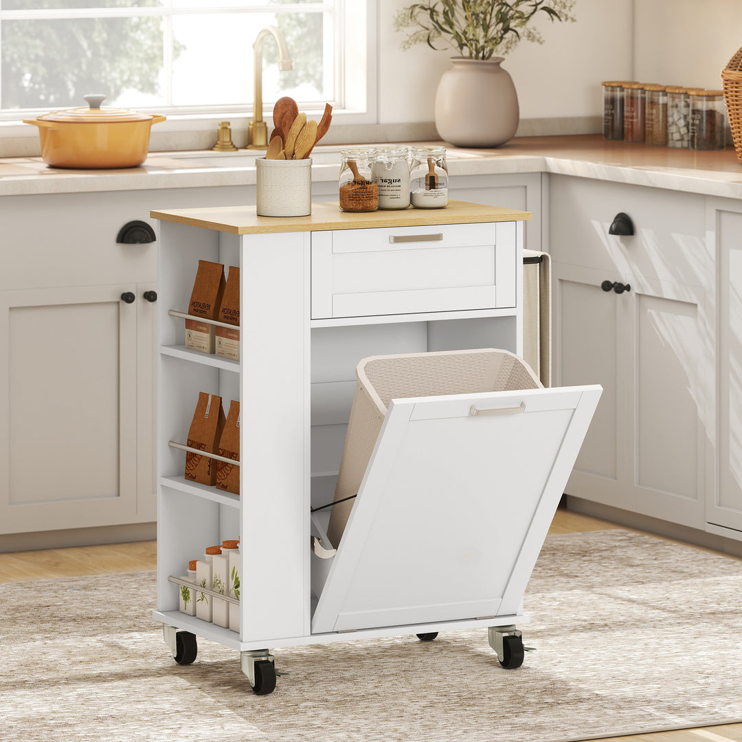 Kitchen Storage Trolley on Wheels, Rolling Kitchen Island with 2 - view 2