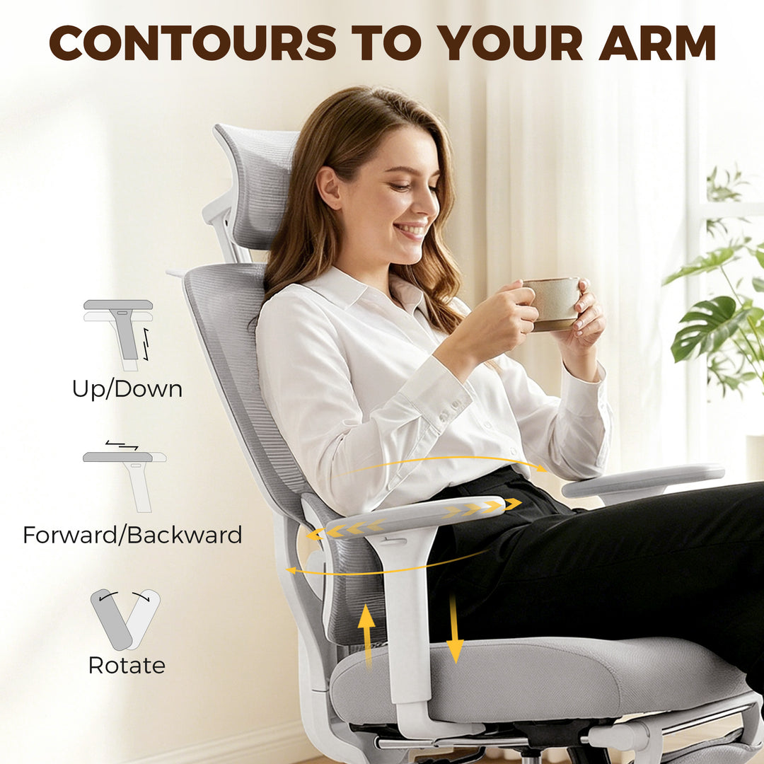 Ergonomic and Adjustable Office Chair - Grey