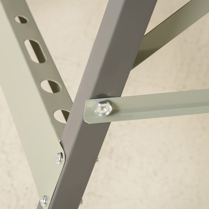 MCL 4-in-1 Work Bench, Folding Clamp Table w/ 4 Adjustable Clamping Pegs for DIY Home Garage, Grey