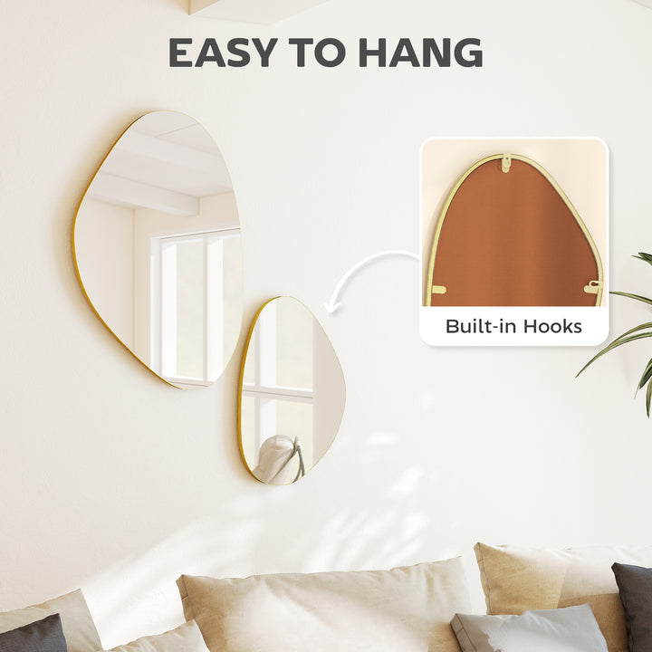 Set of 2 Pebble-Shaped Wall Mirror