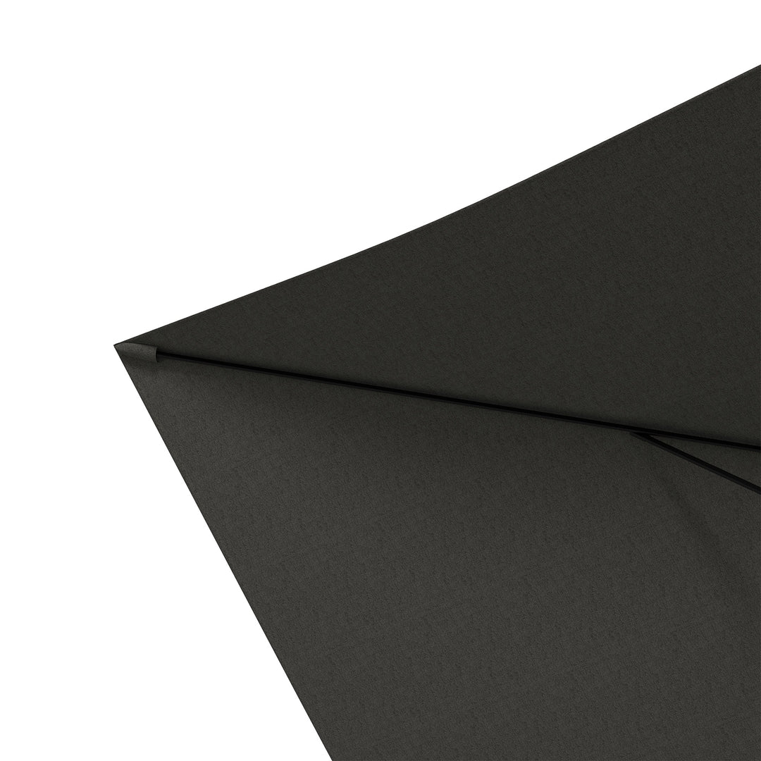 2 x 3(m) Garden Parasol Umbrella, Rectangular Outdoor Market Umbrella Sun Shade with Crank & Push Button Tilt, 6 Ribs, Aluminium Pole, Dark Grey