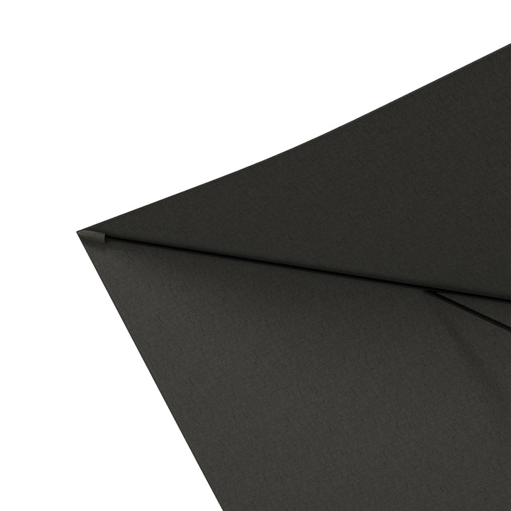 2 x 3(m) Garden Parasol Umbrella, Rectangular Outdoor Market Umbrella Sun Shade with Crank & Push Button Tilt, 6 Ribs, Aluminium Pole, Dark Grey