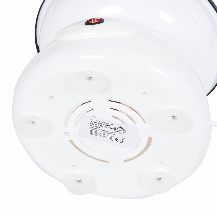 MCL 450W Candy Floss Machine, Professional Automatic Cotton Candy Sweet Machine with Candyfloss Sticks, Spoon, Splash Guard, Non-Slip Base for Birthday Christmas Wedding Party, Funfair Style, White