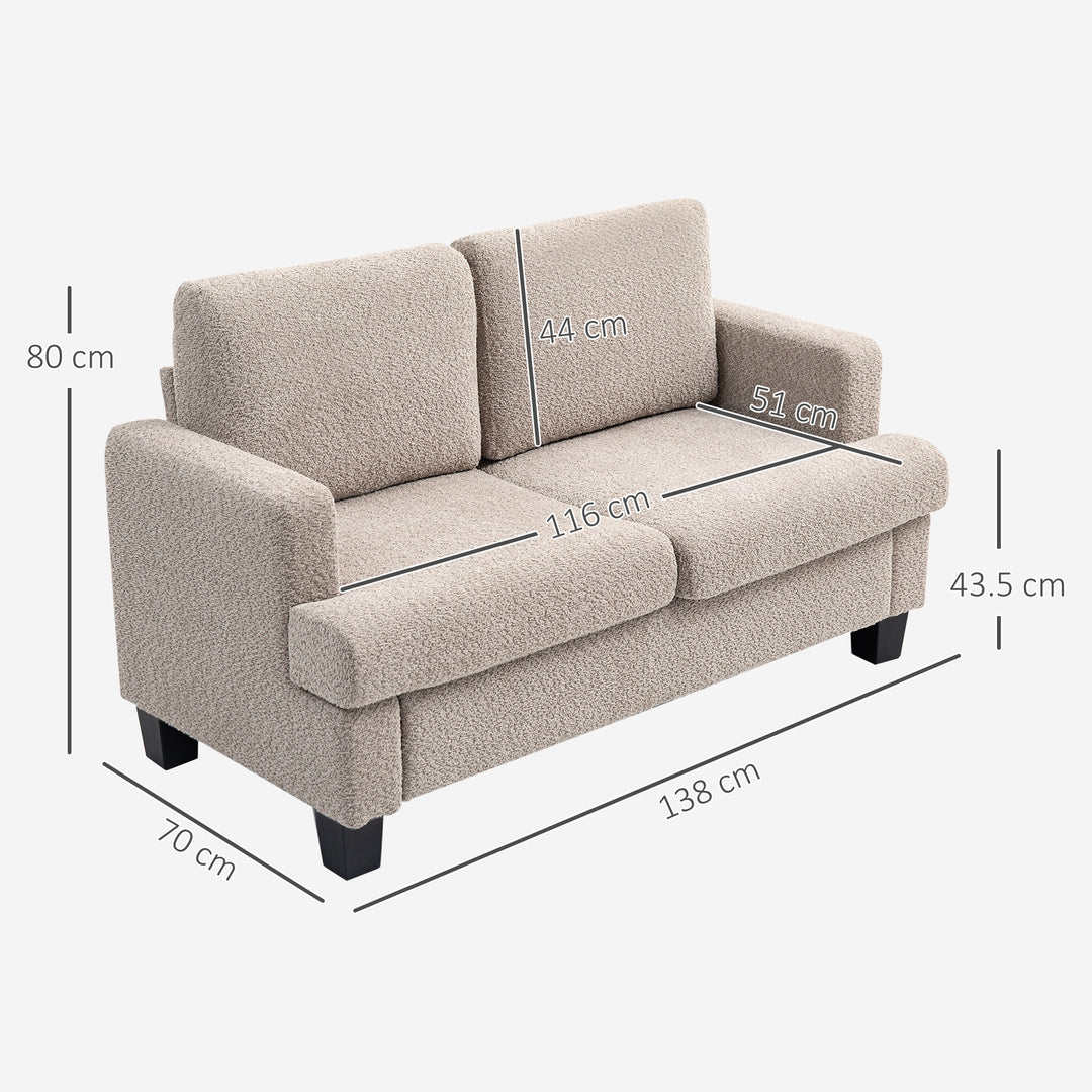Two-Seater Chenille Sofa - Light Brown