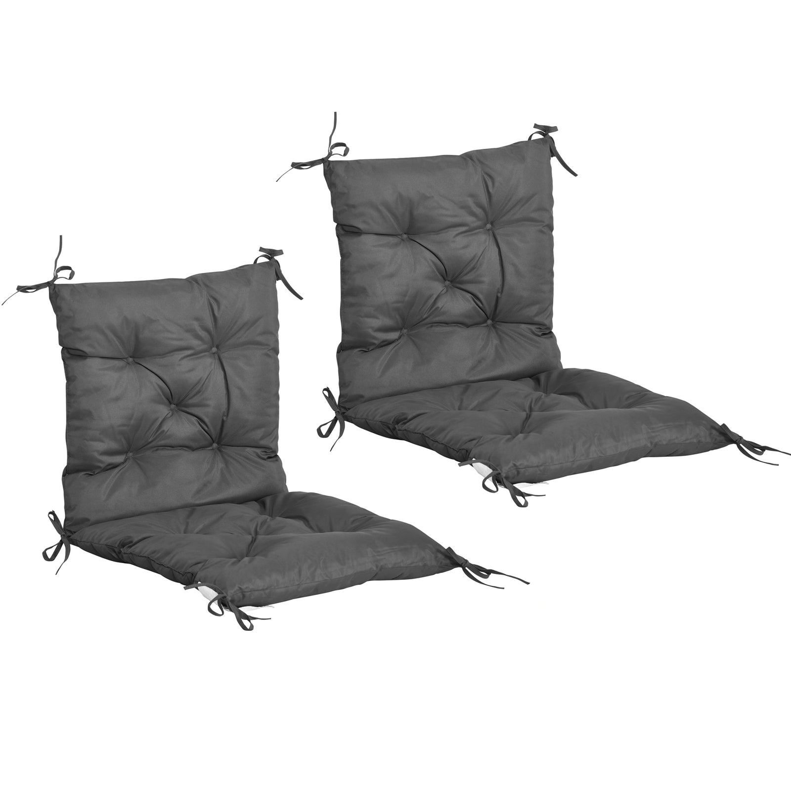 Set of Two Outdoor Seat Cushions - Dark Grey