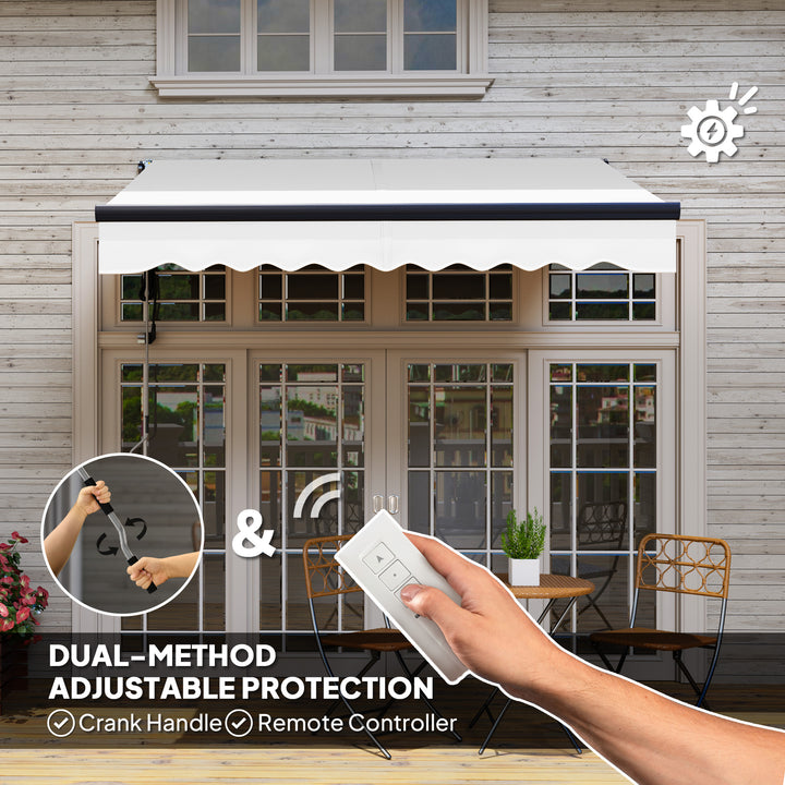 2.5 x 2m Electric Awning with Remote Controller, Aluminium Frame DIY Retractable Awning, UV30+ Sun Shade Canopy for Garden Patio Deck Door Window, Light Grey