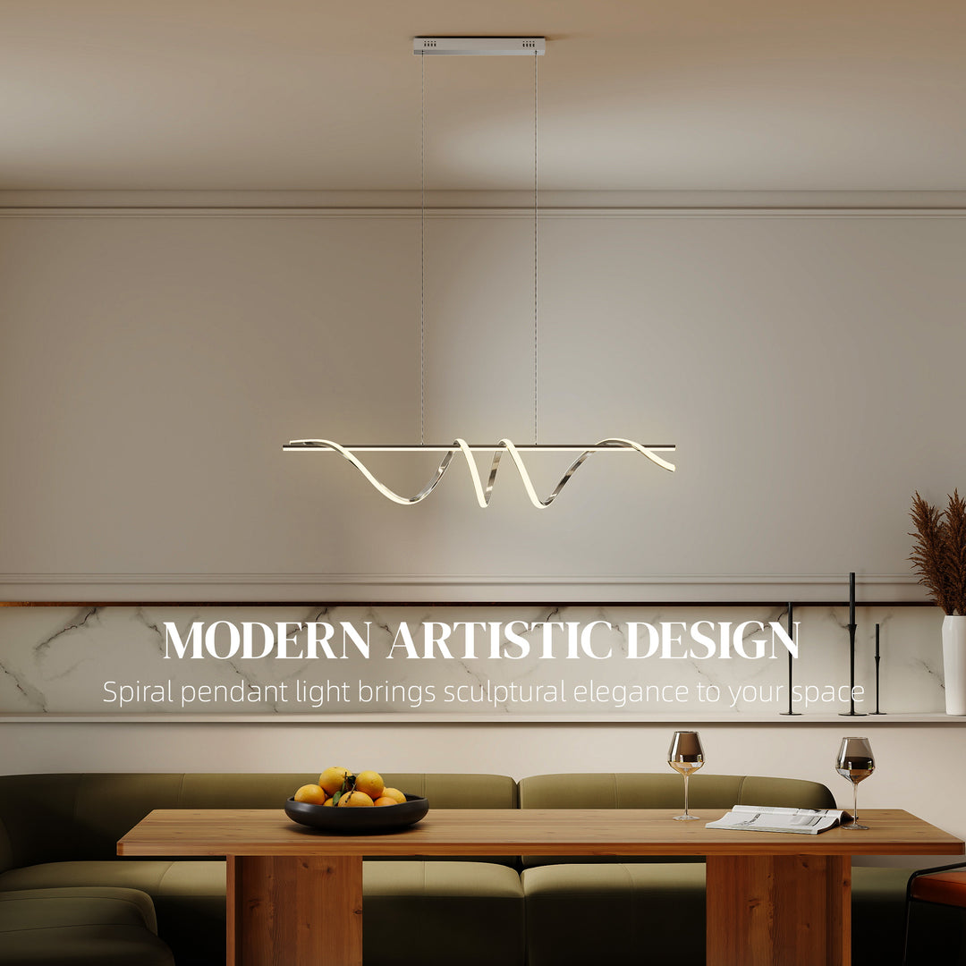 Pendant Light with 3 Colour Temperatures - Silver Tone