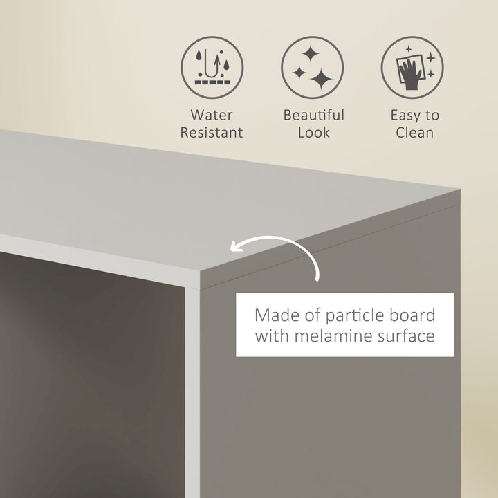 Open Wardrobe on Wheels, Bedroom Wardrobe with Clothes Hanging Rail, 2 Storage Shelves, Mobile Garment Rack for Cloakroom, Hallway, Grey