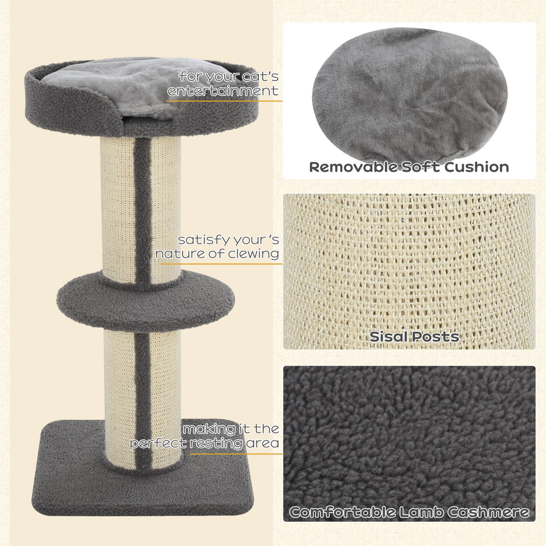 91cm Cat Tower Scratching Posts Cat Tree for Indoor Cats Kitten Activity Centre Grey