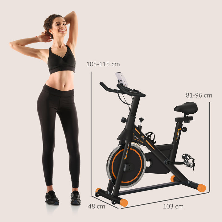 HOMCOM Exercise Bike, Indoor Cycling Bike for Home Use, Stationary Bike w/ LCD Display & Heart Rate Sensor, Fitness Bike for Home, Gym | Aosom UK