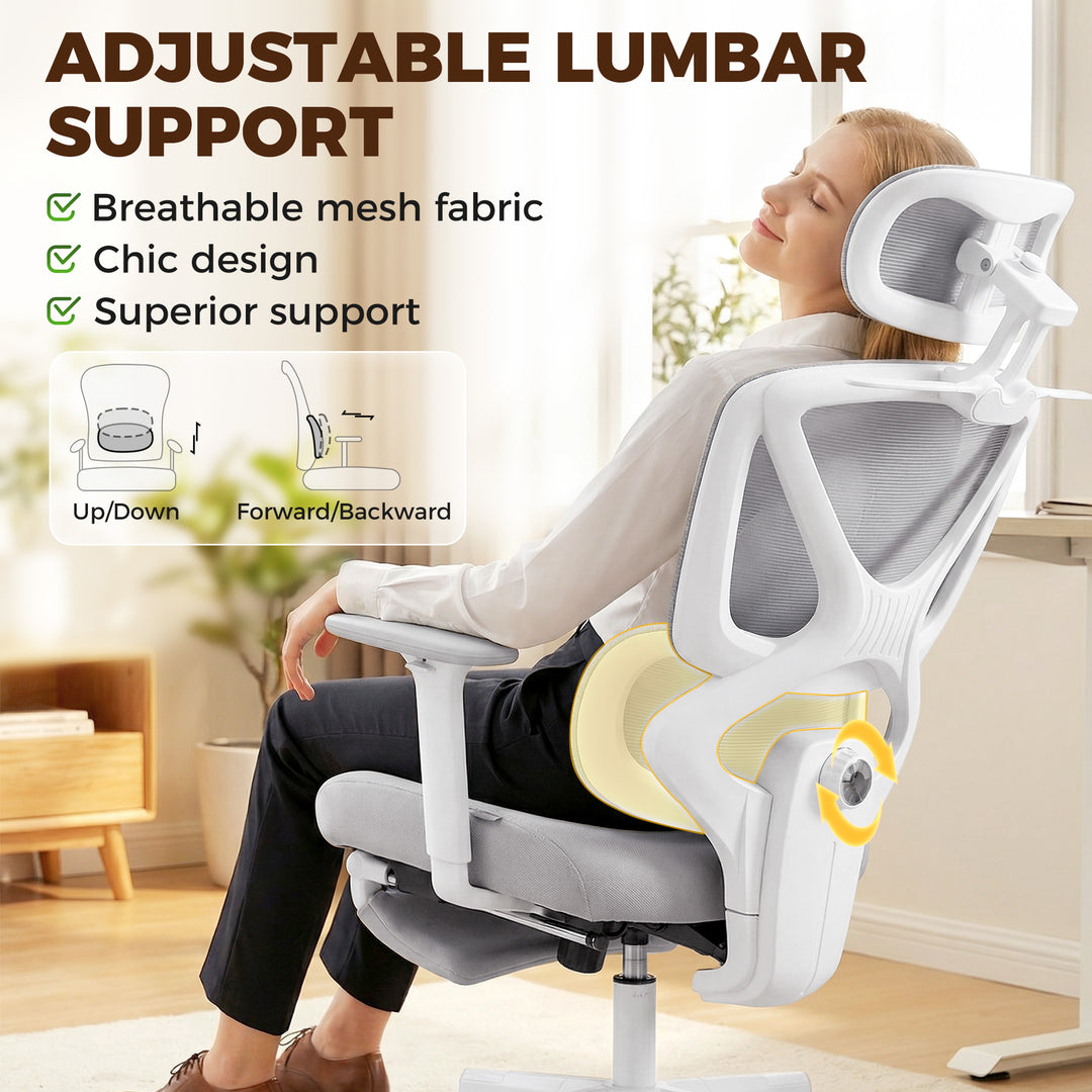 Ergonomic and Adjustable Office Chair - Grey