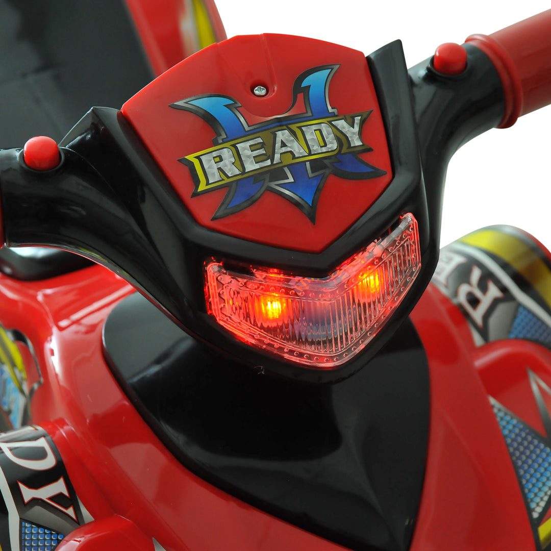 MCL Kids Children Ride-on Toy Off Road Style Quad Bike Racing Car NO POWER 4 Wheels Horn Music Red