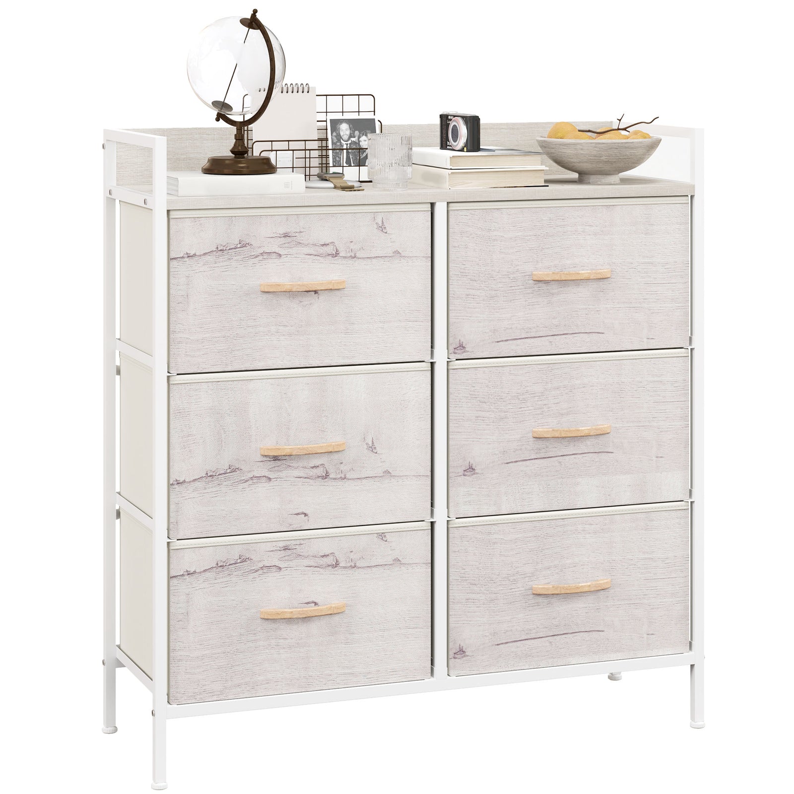Rustic Chest of Six Fabric Drawers - Natural