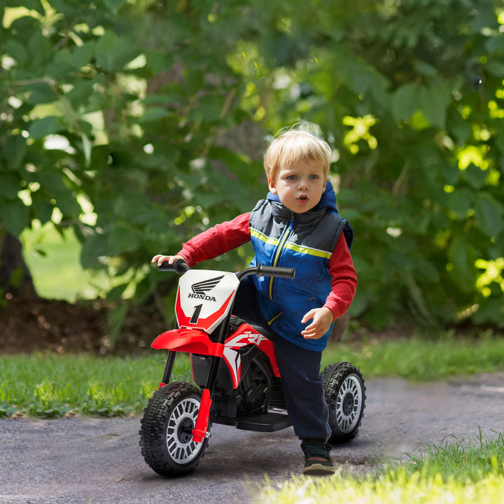 HOMCOM 6V Kids Motorbike, 3 Wheels Kids Electric Bike with Horn, Startup Sound for Ages 18-36 Months - Red | Aosom UK