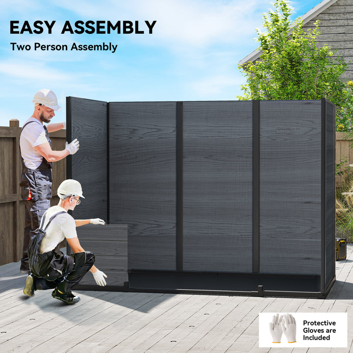 8 x 4 ft Resin Garden Shed, Wood-Effect Outdoor Storage Shed with Floo