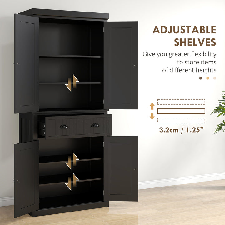 Freestanding Multi-Storage Kitchen Cabinet - Black