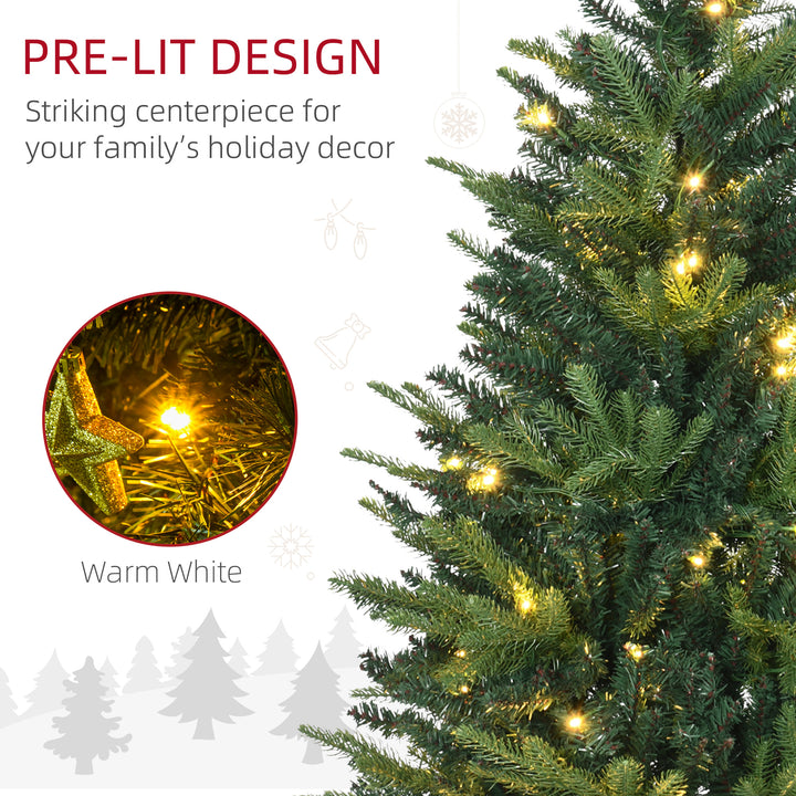 HOMCOM 1.2m Prelit Christmas Tree Artificial Tree Spruce Tree, Plastic Stand-Green | Aosom UK